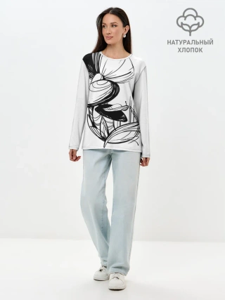 Лонгслив женский. Хлопок / Груздь