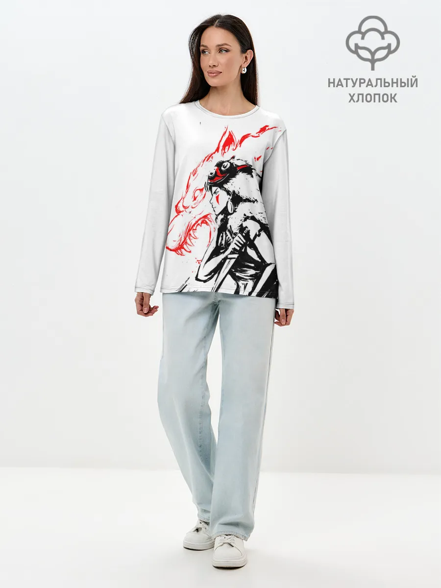 Лонгслив женский. Хлопок / Принцесса Мононоке