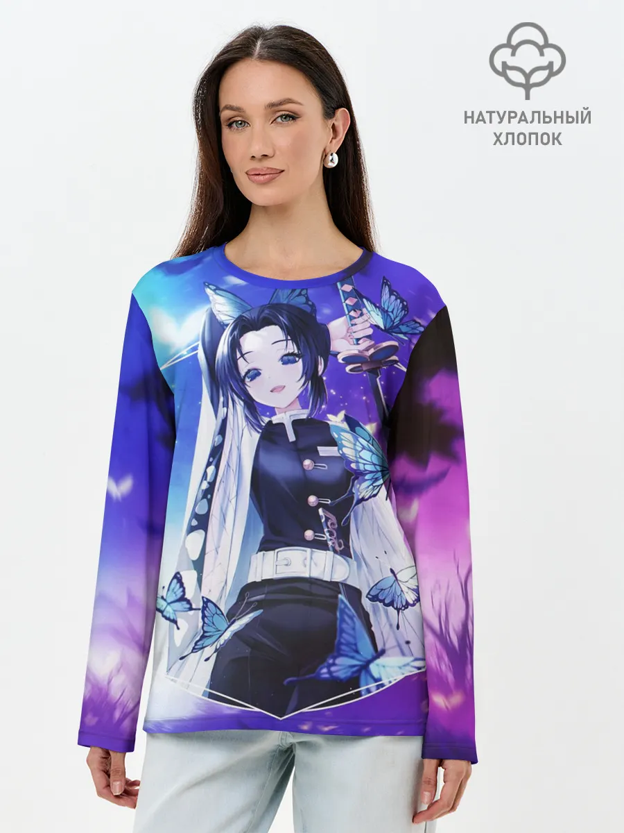 Лонгслив женский. Хлопок / Шинобу