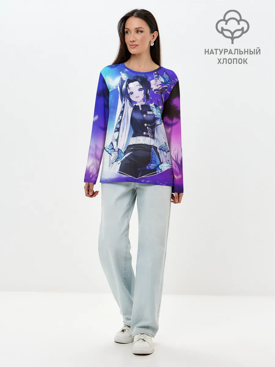 Лонгслив женский. Хлопок / Шинобу
