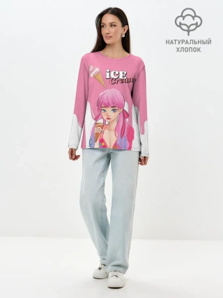 Лонгслив женский. Хлопок / BLACKPINK Ice Cream