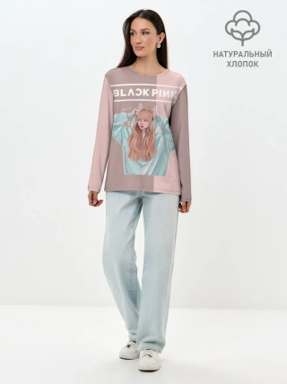 Лонгслив женский. Хлопок / BlackPink