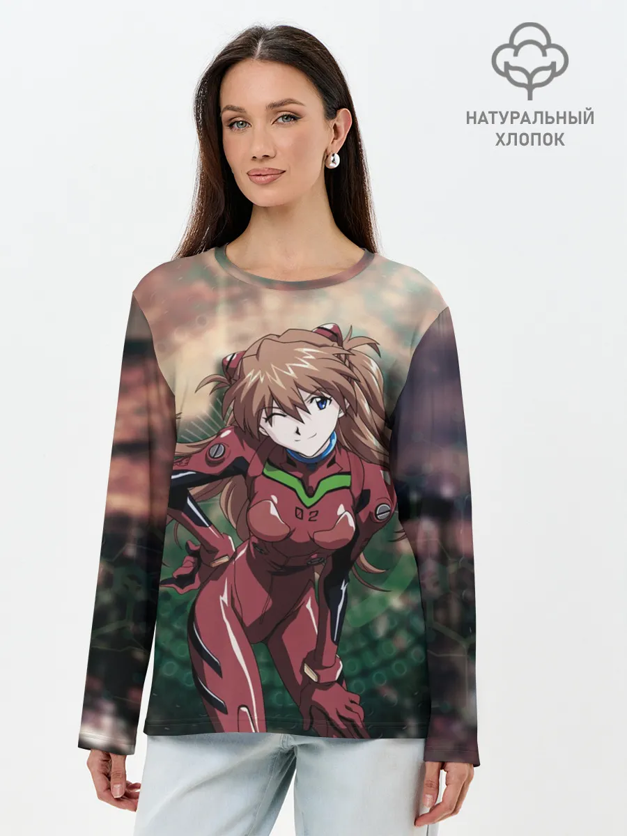 Лонгслив женский. Хлопок / АСКА в своем костюме пилота