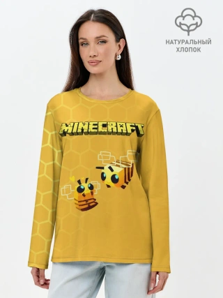Лонгслив женский. Хлопок / Minecraft
