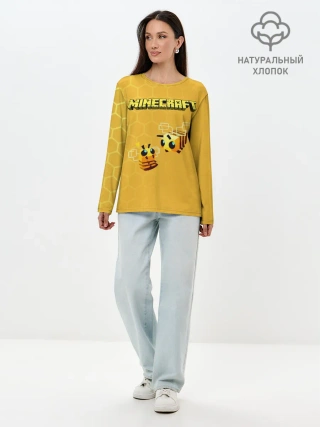 Лонгслив женский. Хлопок / Minecraft