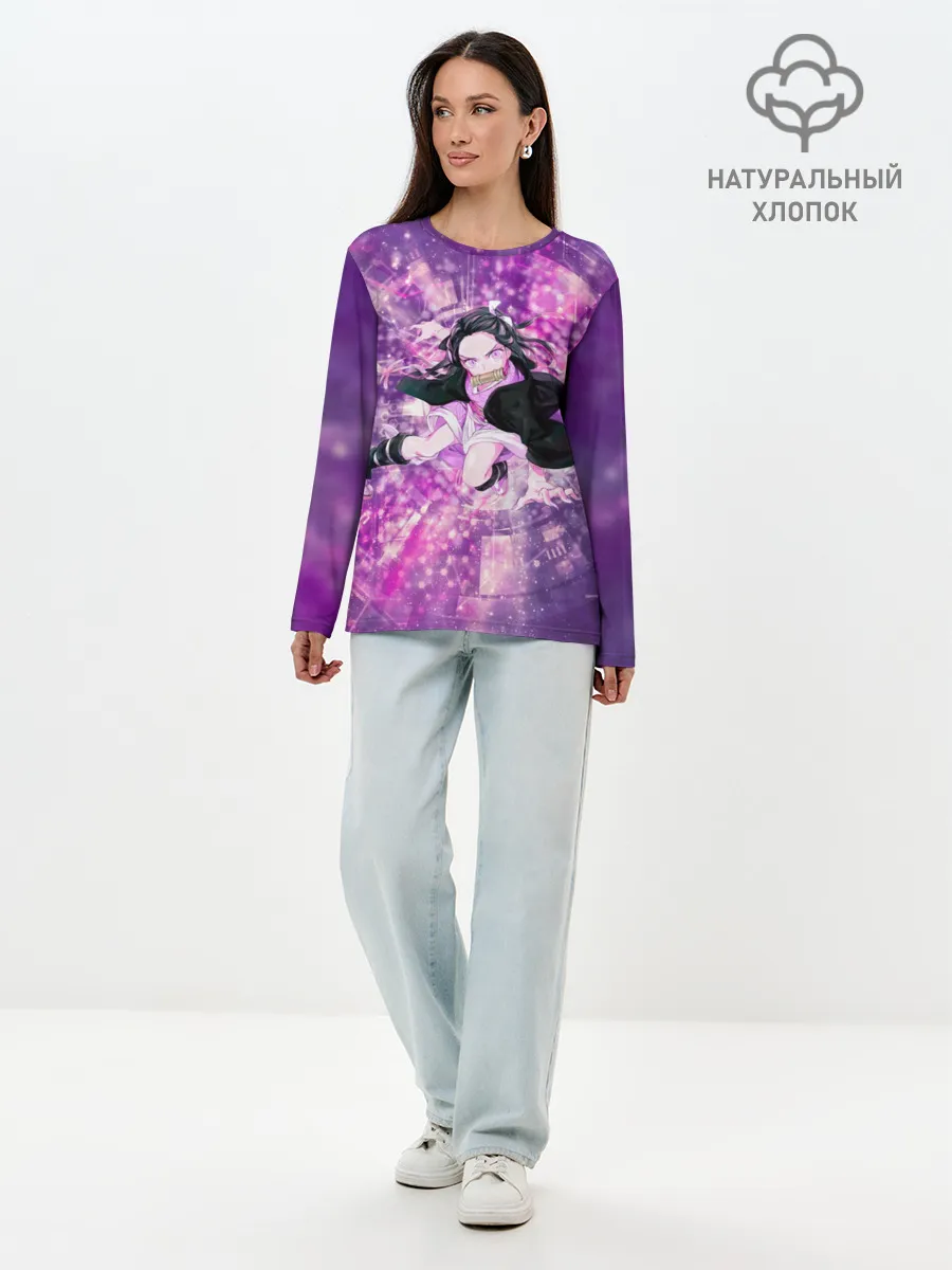 Лонгслив женский. Хлопок / Незуко, Камадо
