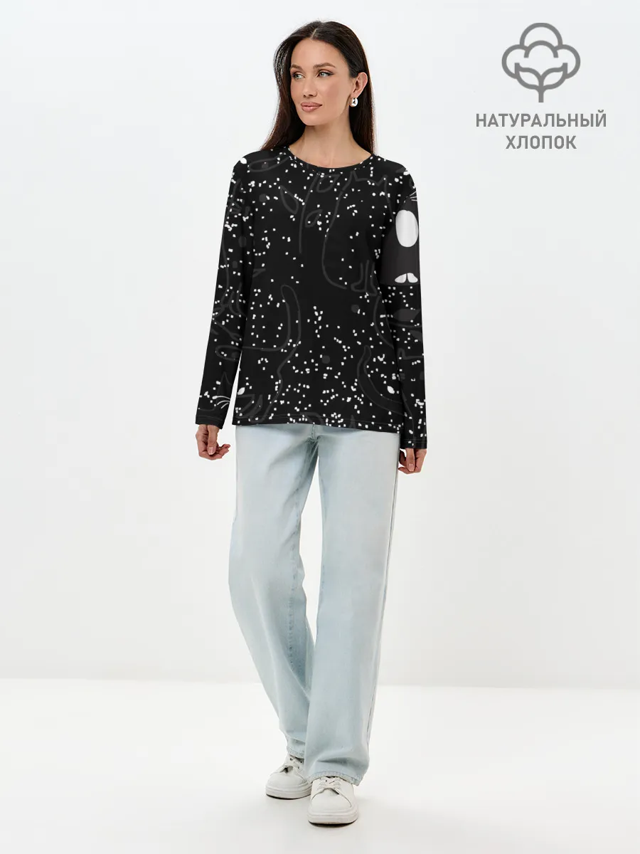 Лонгслив женский. Хлопок / Кис-Кис