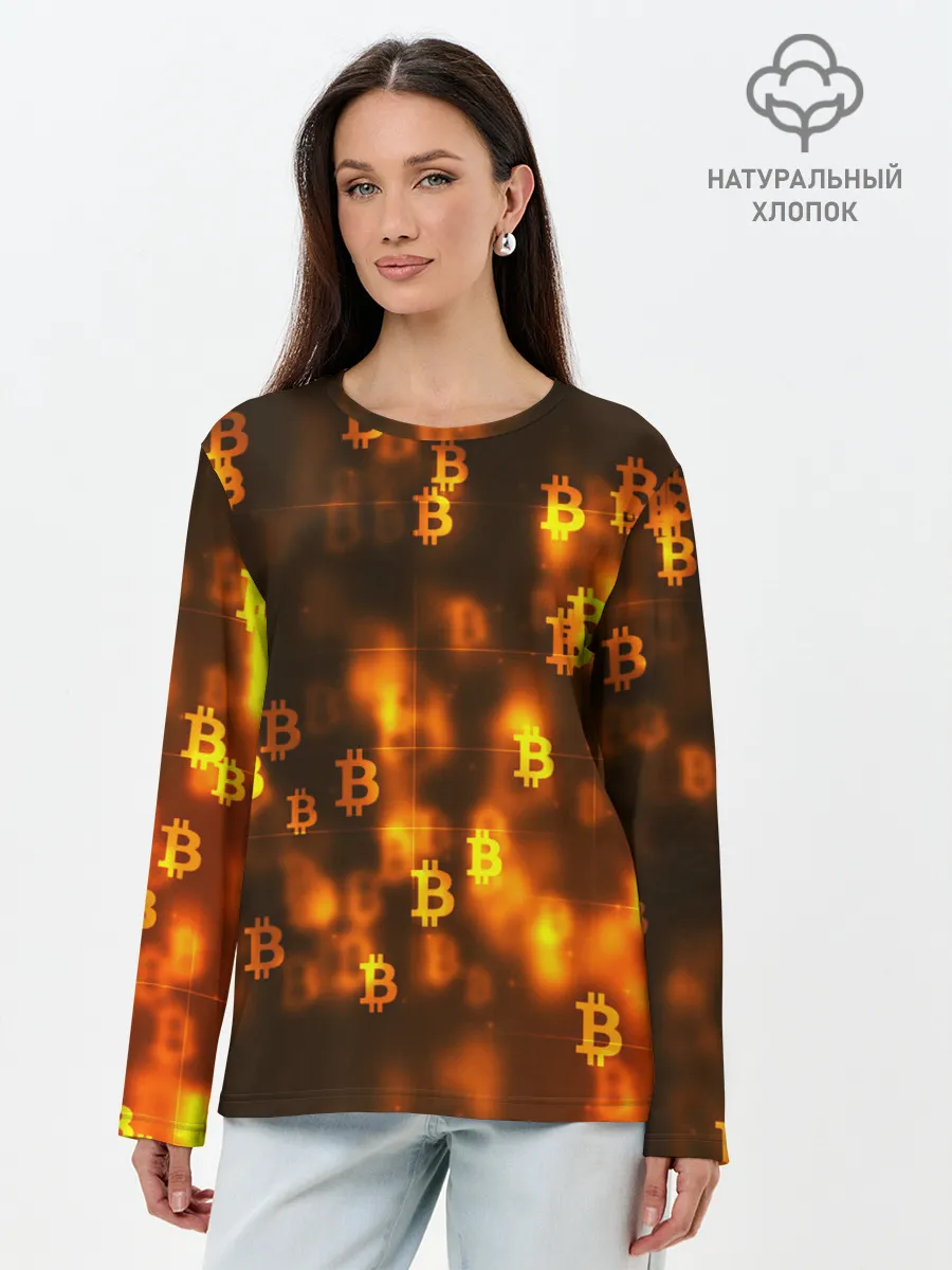 Лонгслив женский. Хлопок / BITCOIN KRYPTONATE