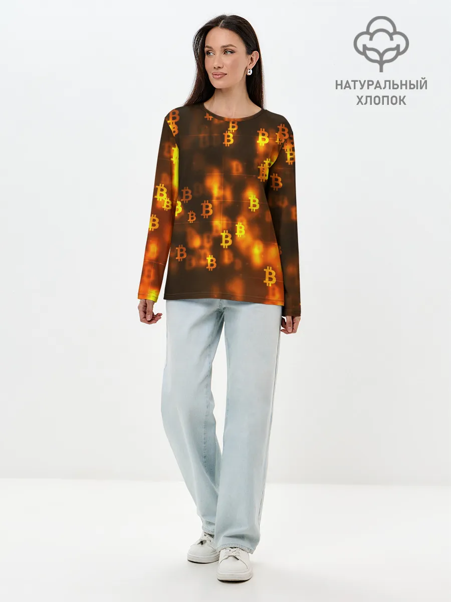 Лонгслив женский. Хлопок / BITCOIN KRYPTONATE
