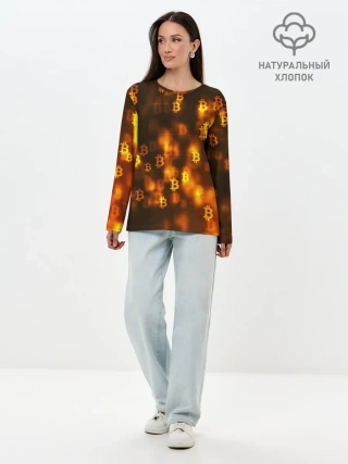 Лонгслив женский. Хлопок / BITCOIN KRYPTONATE