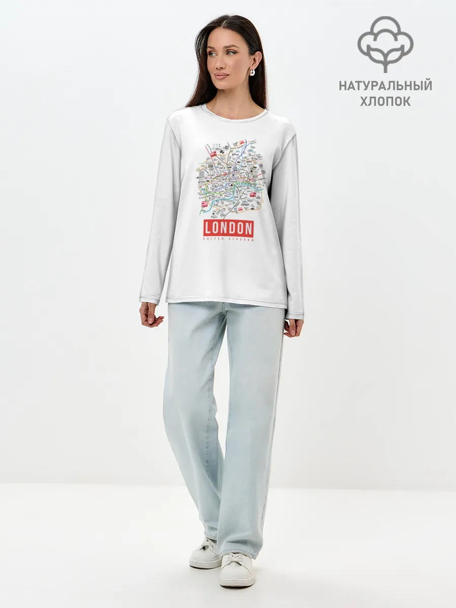 Лонгслив женский. Хлопок / Лондон