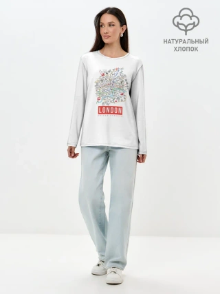 Лонгслив женский. Хлопок / Лондон