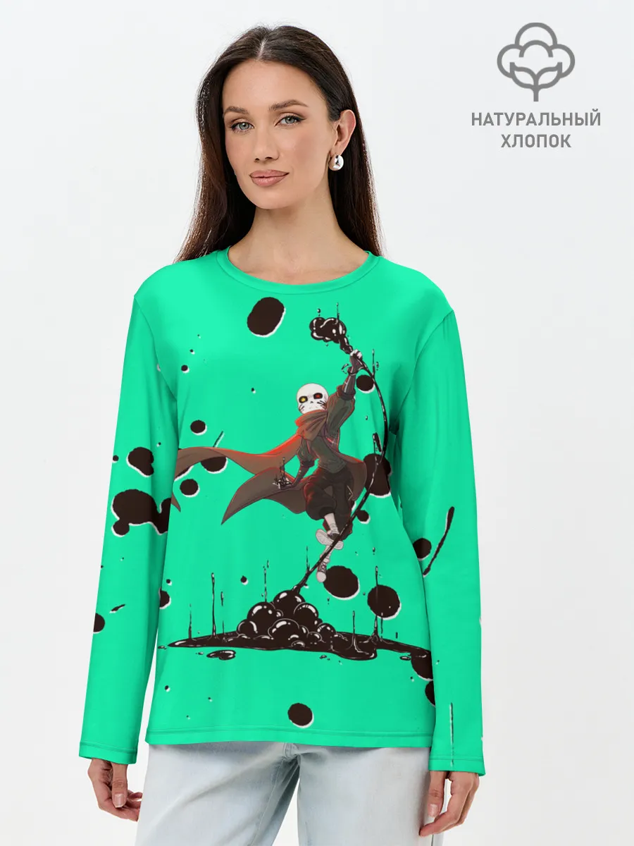 Лонгслив женский. Хлопок / Undertale