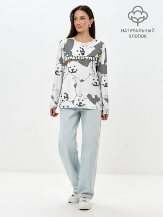 Лонгслив женский. Хлопок / Undertale