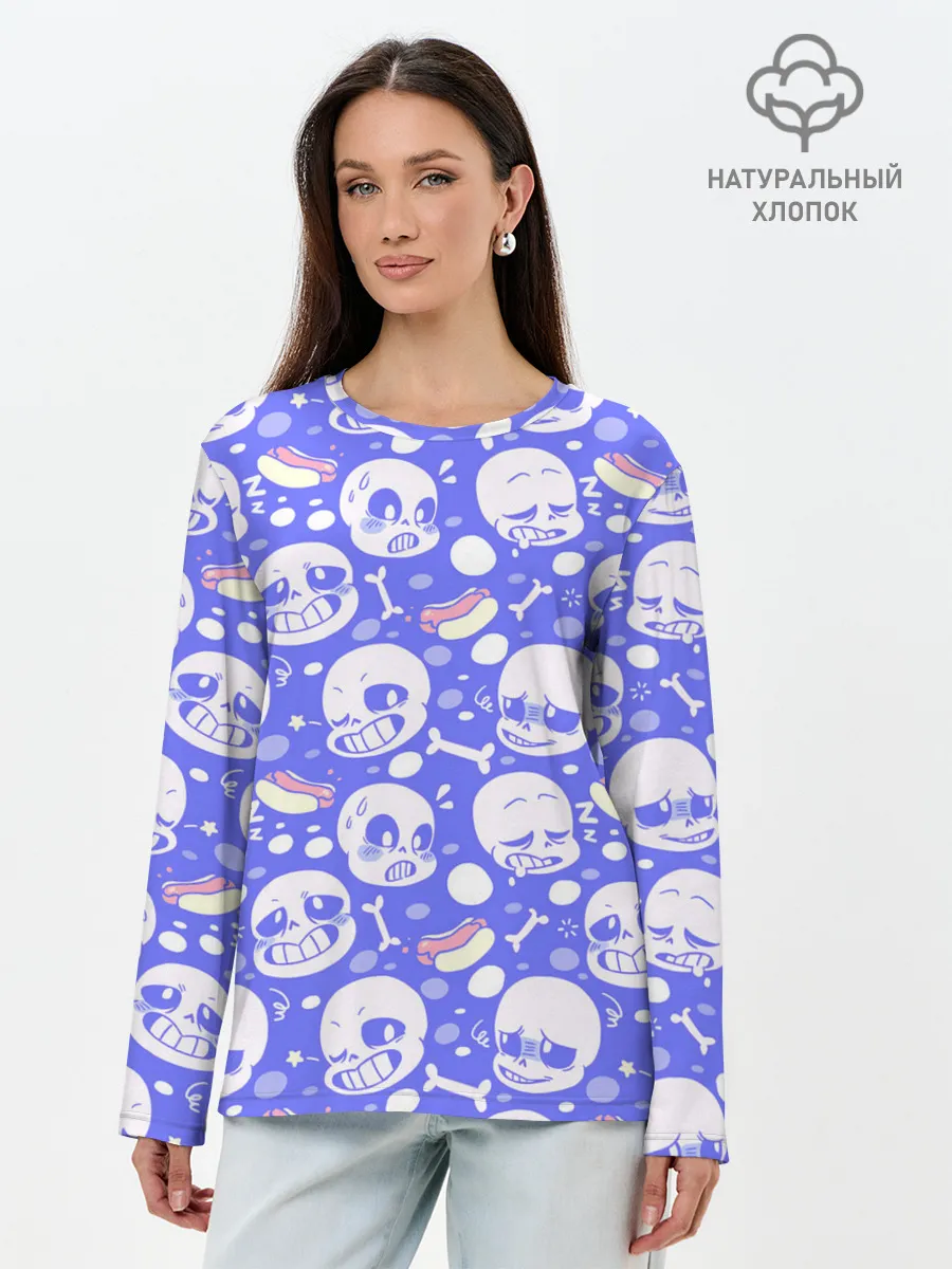 Лонгслив женский. Хлопок / Undertale