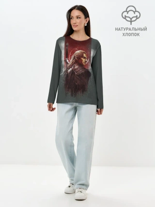 Лонгслив женский. Хлопок / The Wticher 3D