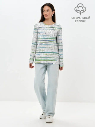 Лонгслив женский. Хлопок / Абстракция