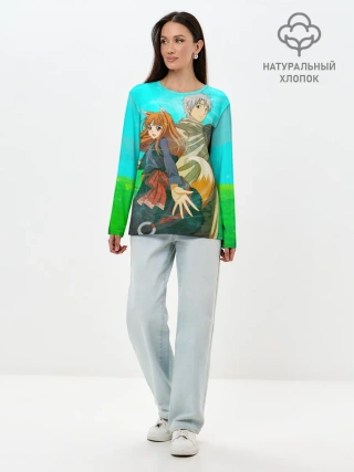 Лонгслив женский. Хлопок / Волчица и пряности