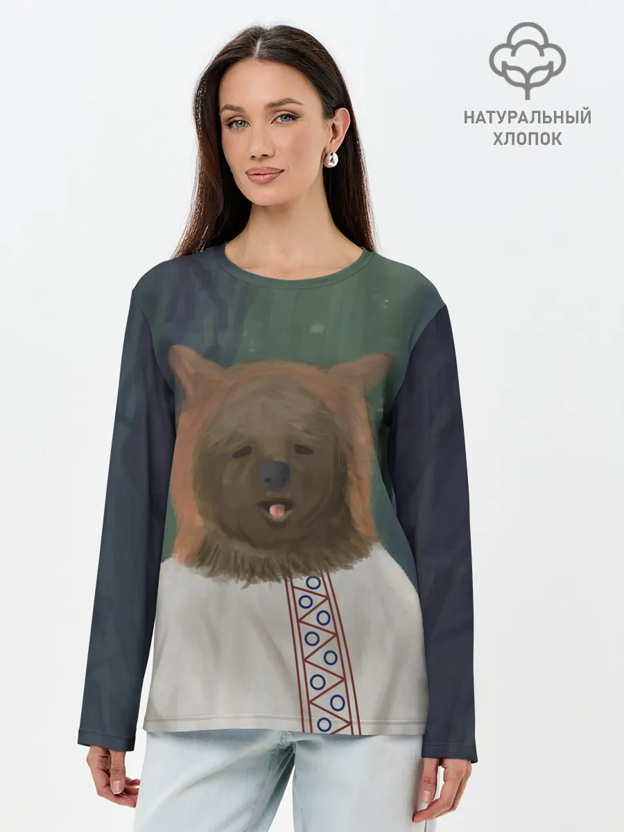 Лонгслив женский. Хлопок / Ужас советских детей