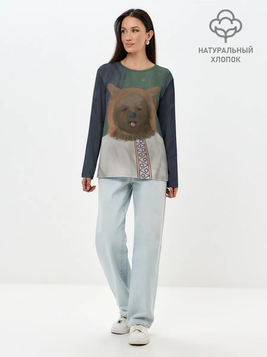 Лонгслив женский. Хлопок / Ужас советских детей