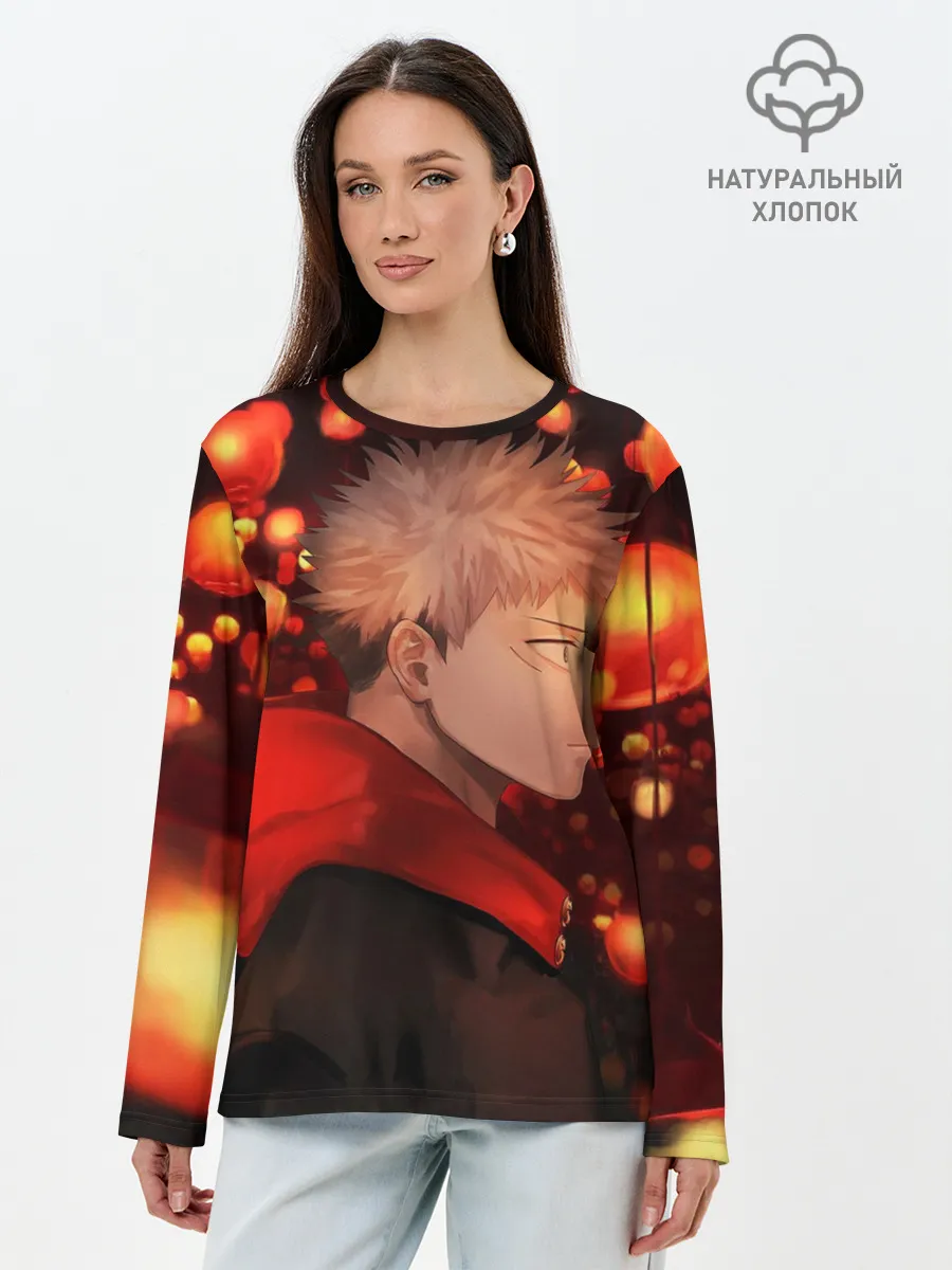 Лонгслив женский. Хлопок / Итадори