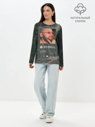 Лонгслив женский. Хлопок / Camry 3.5 / Spotify - QR