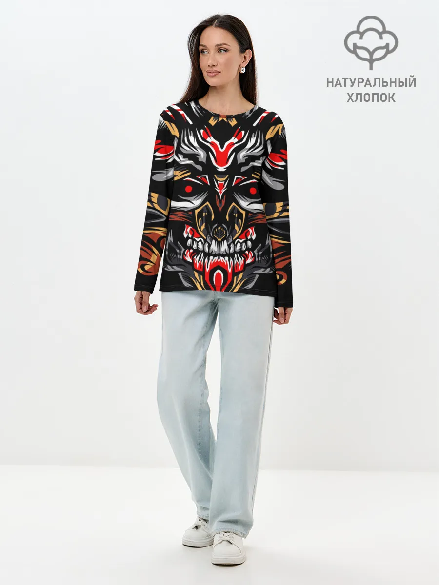 Лонгслив женский. Хлопок / Dark Knight