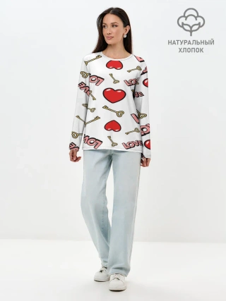 Лонгслив женский. Хлопок / Valentines Day