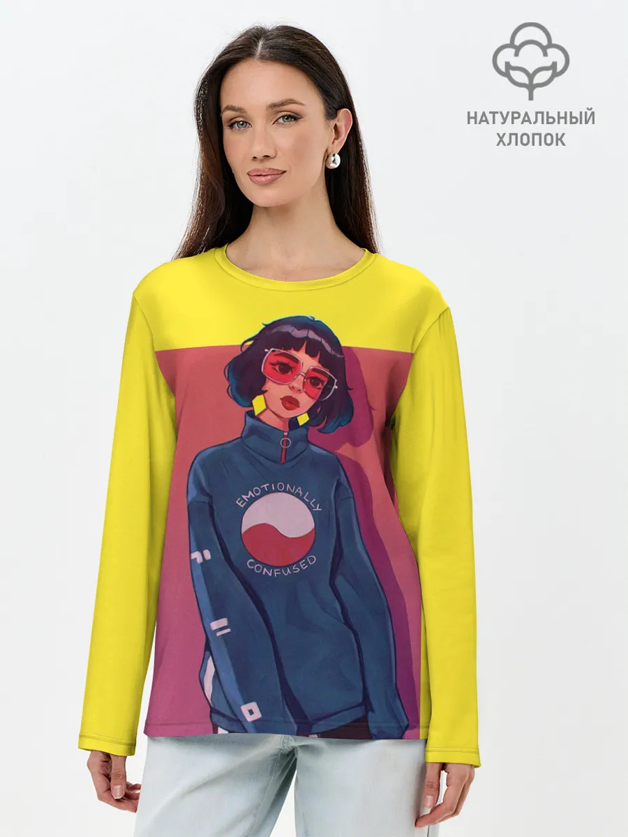 Лонгслив женский. Хлопок / K-pop