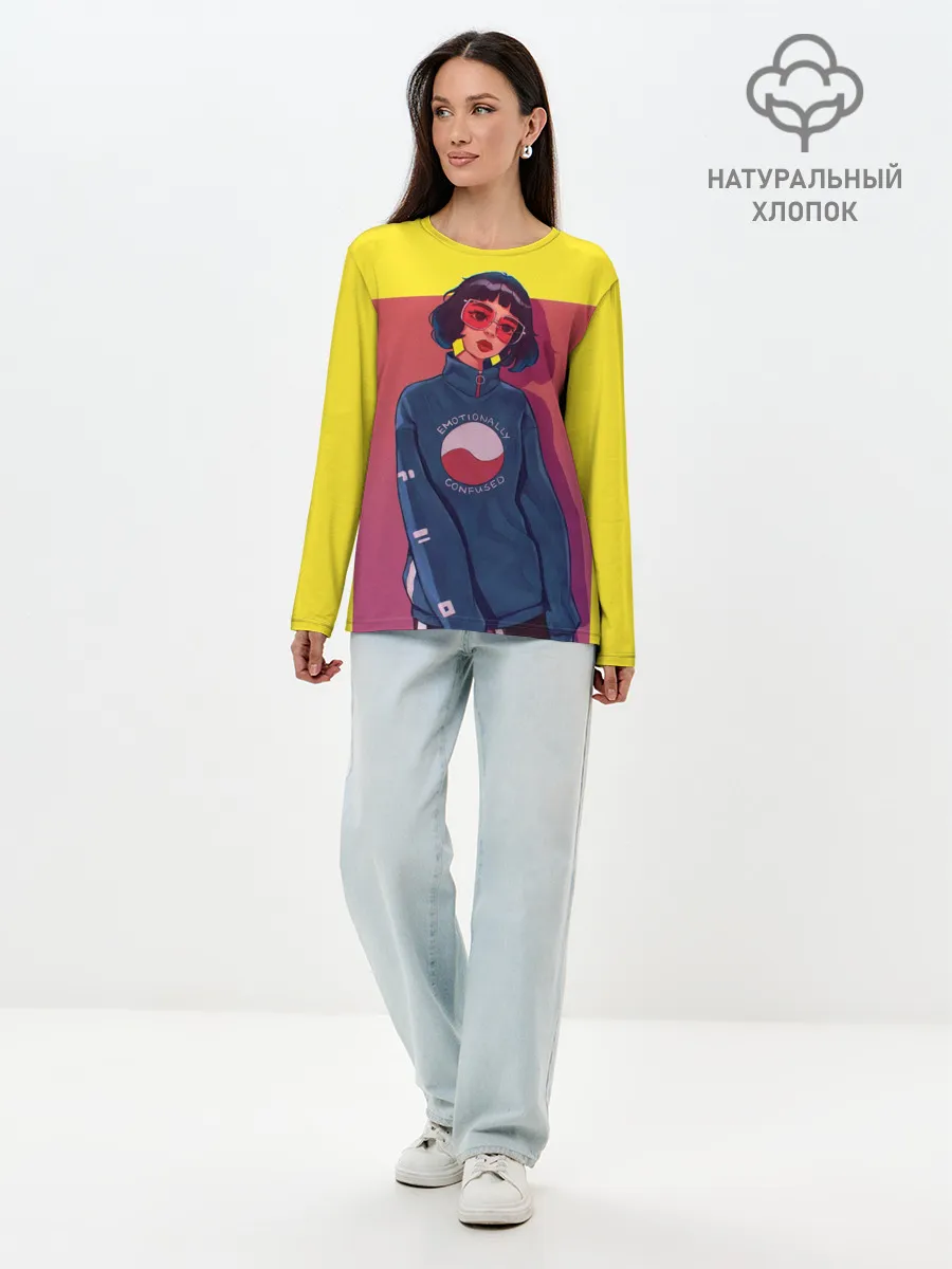 Лонгслив женский. Хлопок / K-pop