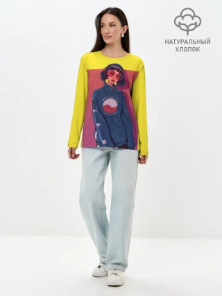 Лонгслив женский. Хлопок / K-pop