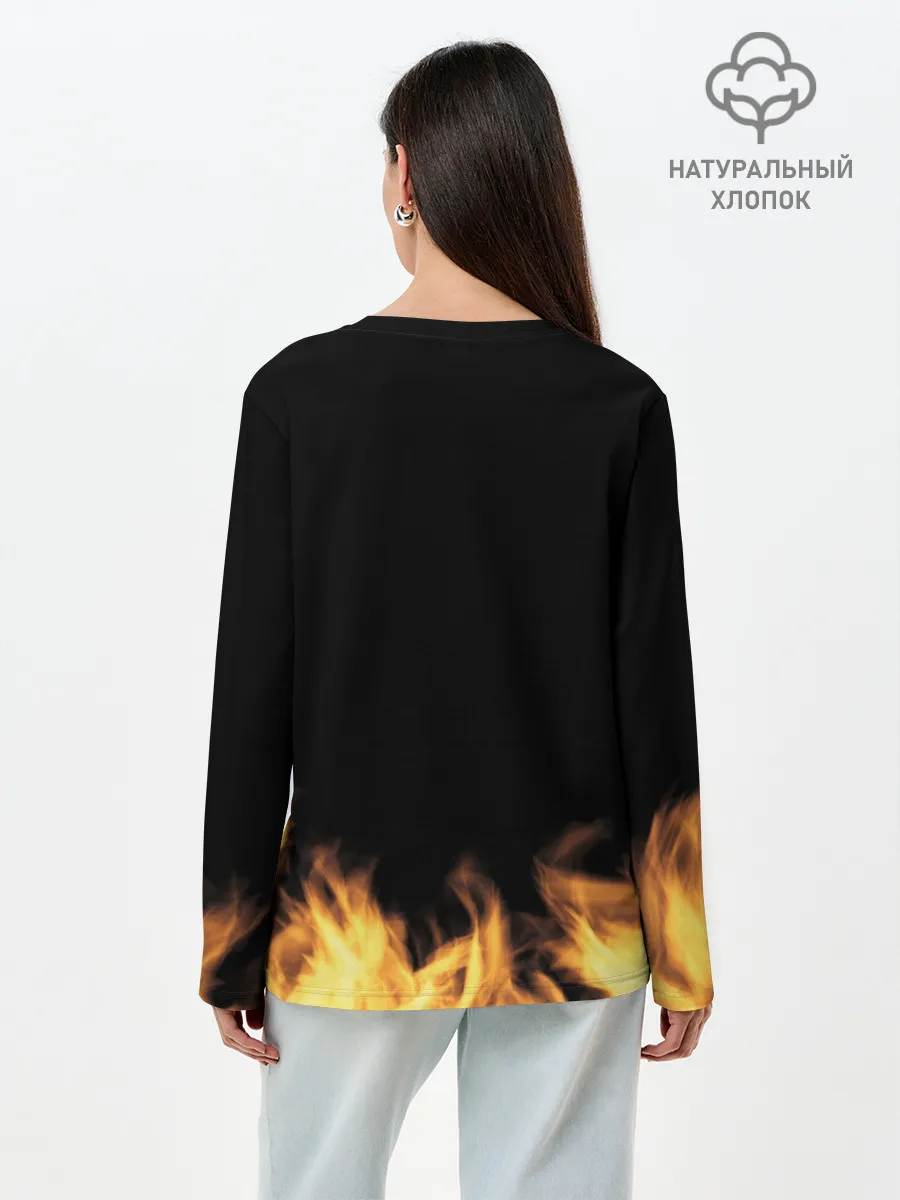 Лонгслив женский. Хлопок / Огненное ЪУЪ