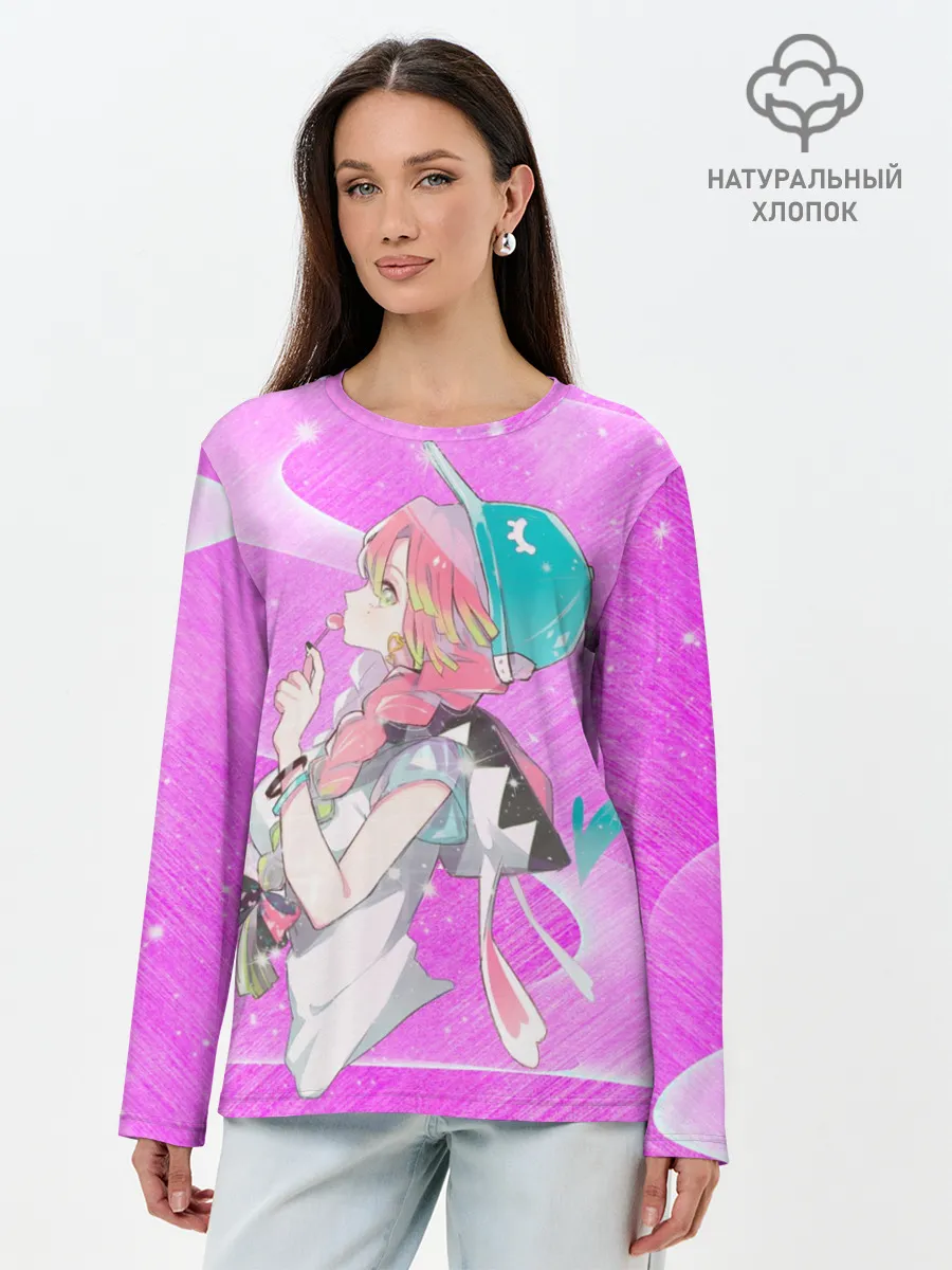 Лонгслив женский. Хлопок / Мицури Канродзи