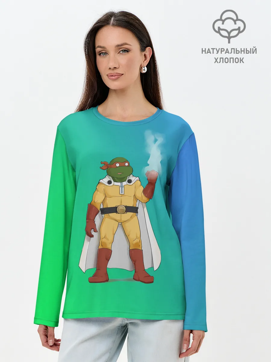 Лонгслив женский. Хлопок / Сайтама | One Punch Man