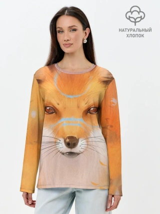 Лонгслив женский. Хлопок / Лиса