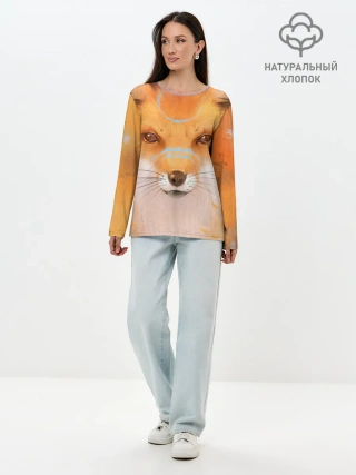 Лонгслив женский. Хлопок / Лиса