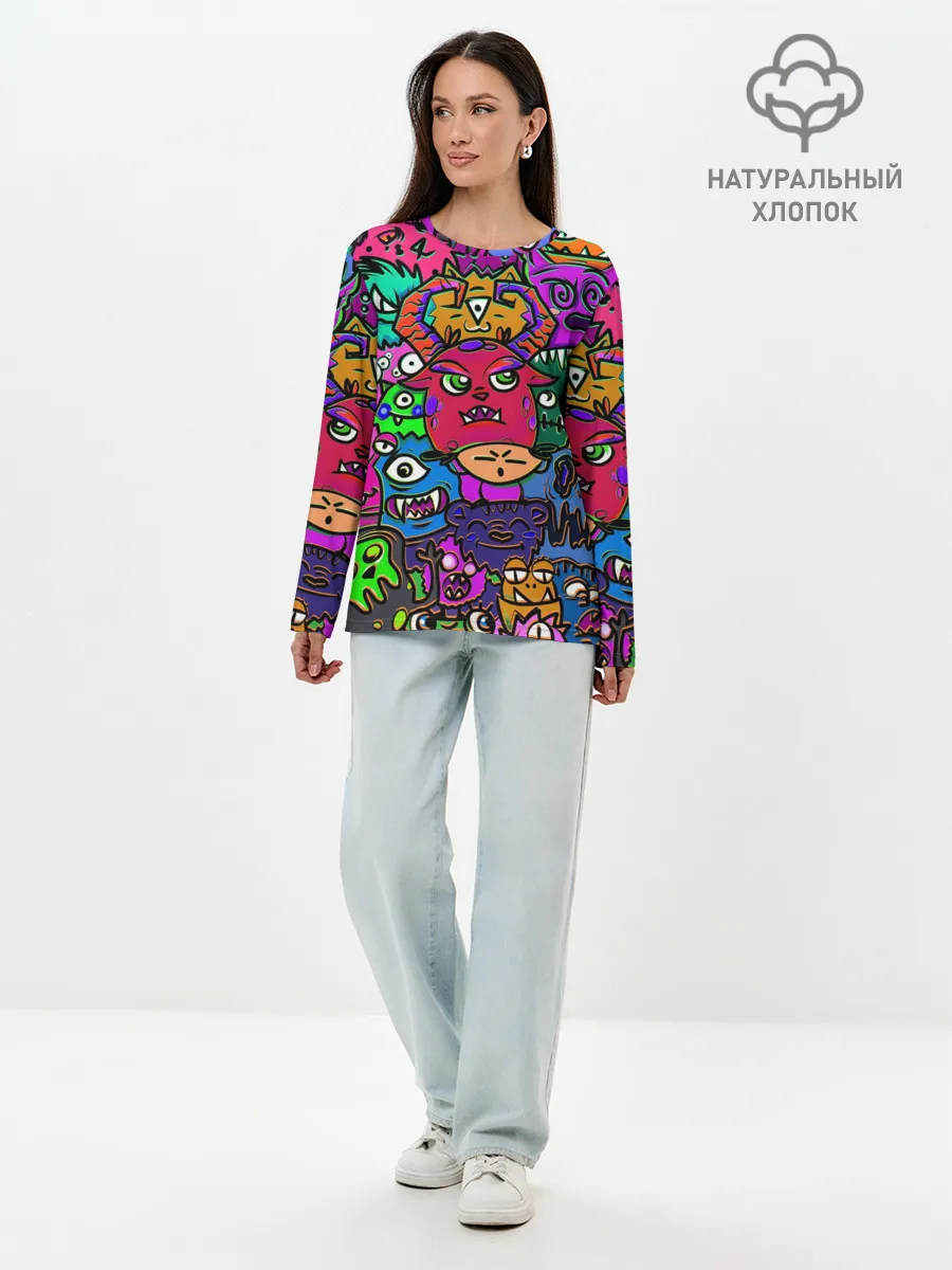 Лонгслив женский. Хлопок / Happy