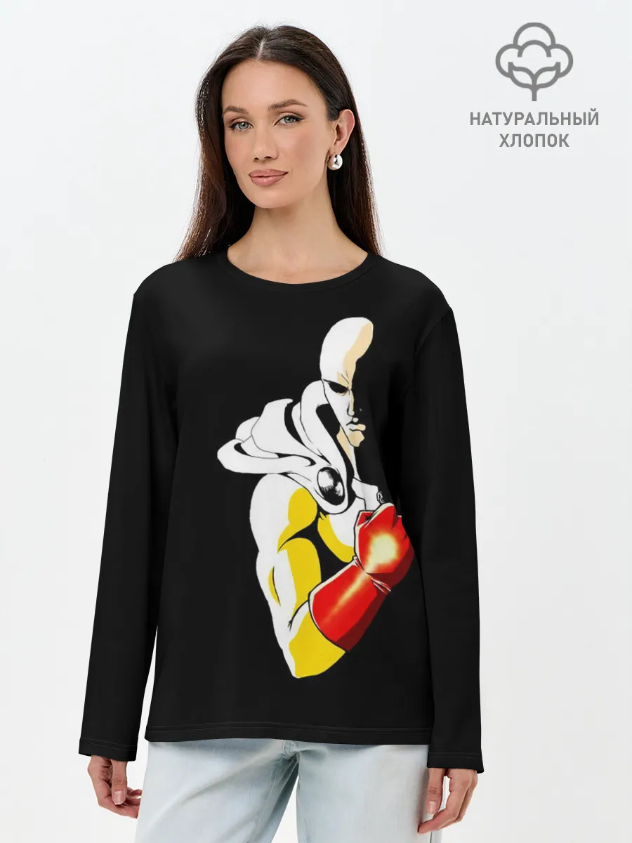 Лонгслив женский. Хлопок / Сайтама | One Punch Man