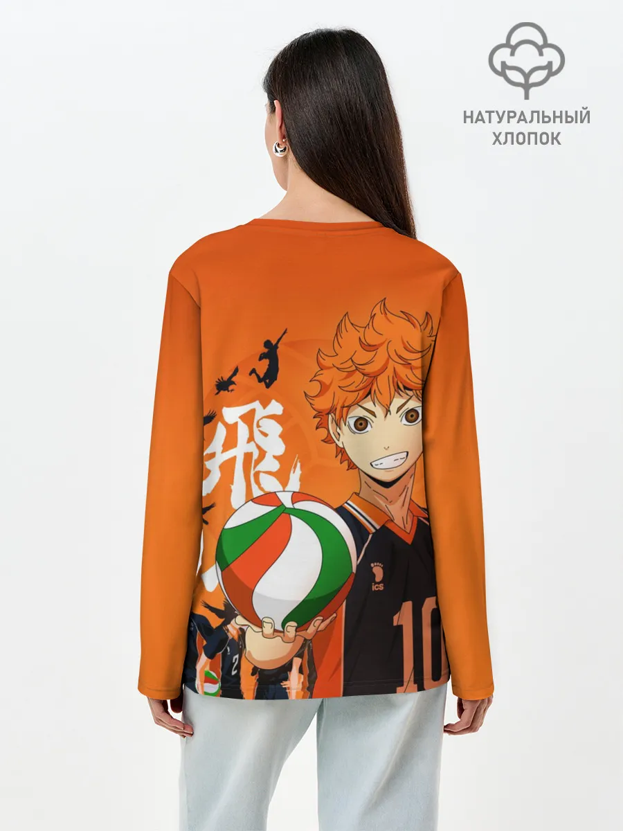 Лонгслив женский. Хлопок / Волебольная команда из аниме HAIKYUU!!