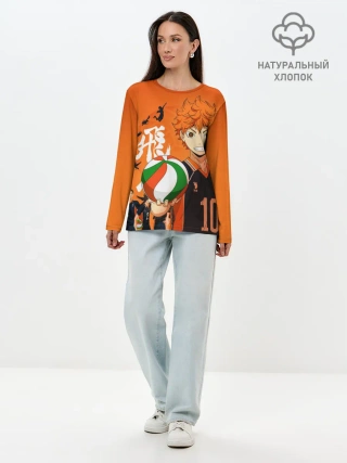 Лонгслив женский. Хлопок / Волебольная команда из аниме HAIKYUU!!