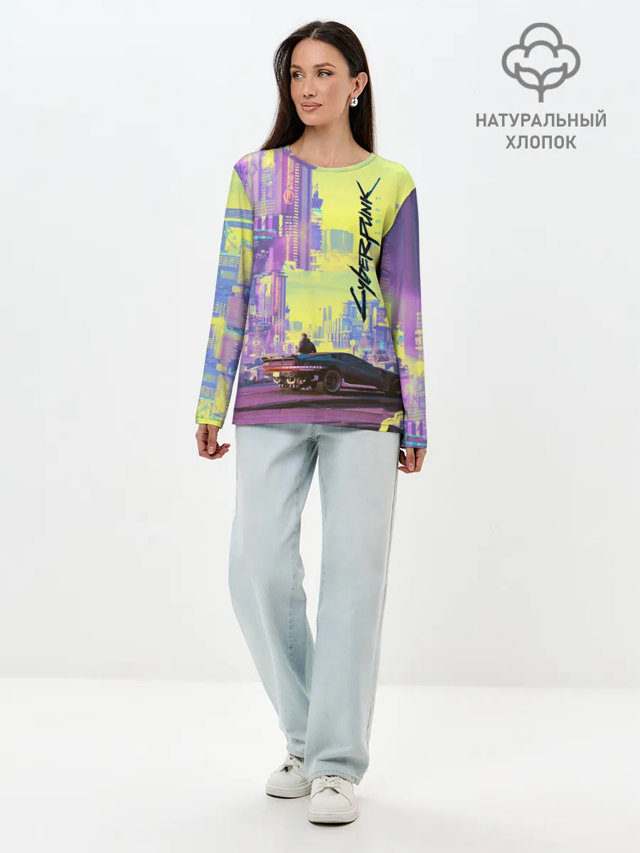 Лонгслив женский. Хлопок / Cyberpunk 2077