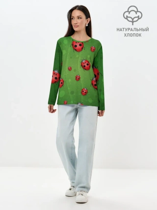 Лонгслив женский. Хлопок / БОЖЬИ КОРОВКИ