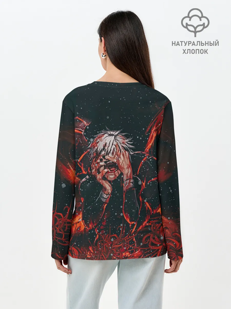 Лонгслив женский. Хлопок / Канеки Кен Токийский Гуль