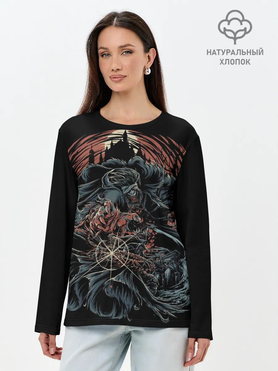 Лонгслив женский. Хлопок / Bloodborne