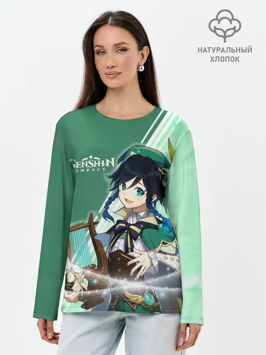 Лонгслив женский. Хлопок / Genshin Impact