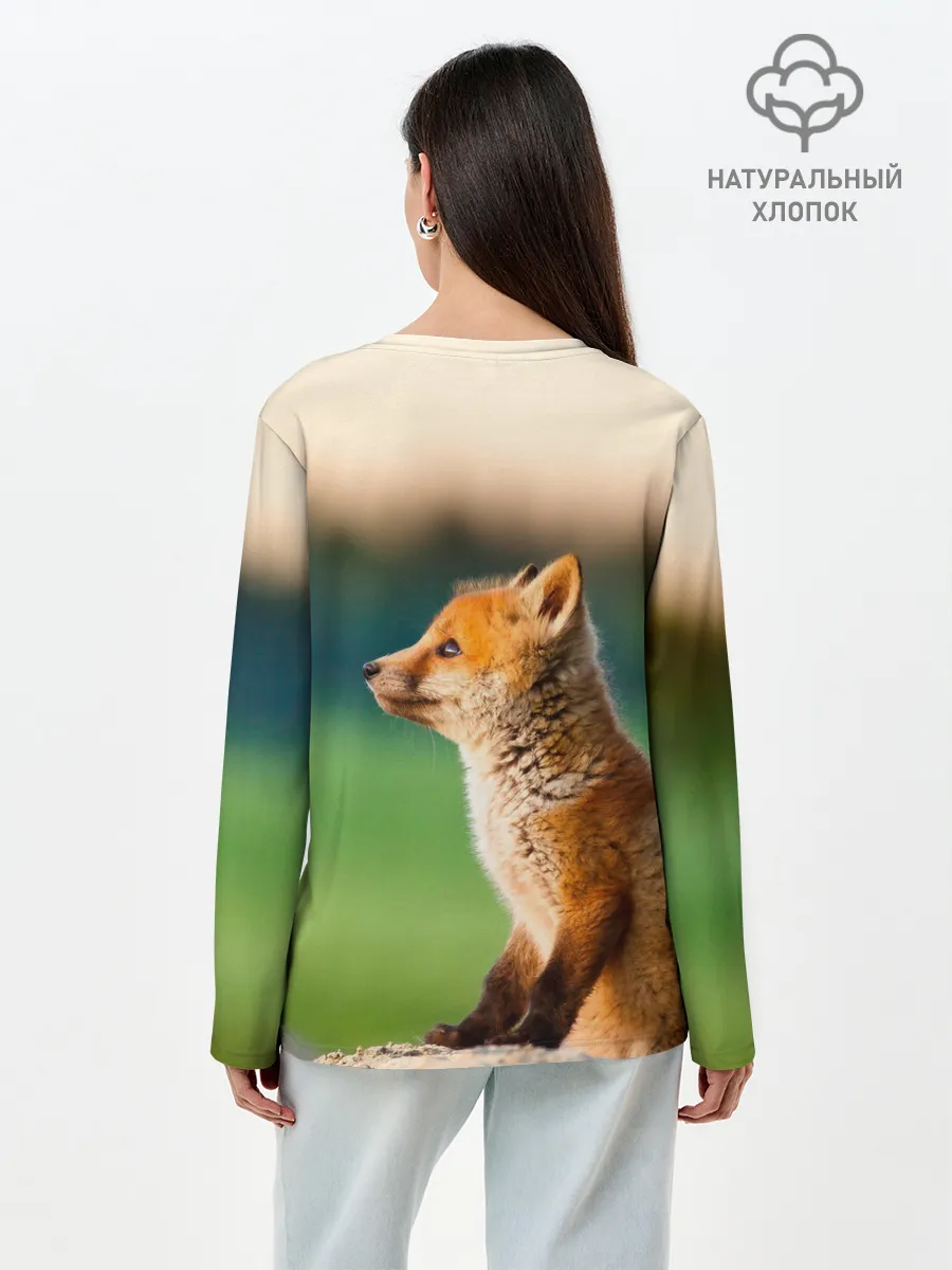Лонгслив женский. Хлопок / Лиса