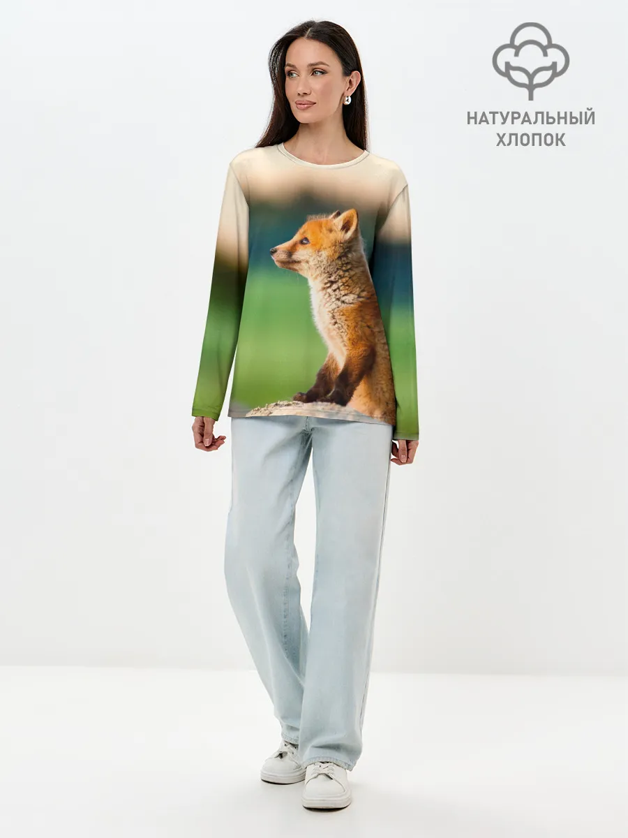 Лонгслив женский. Хлопок / Лиса