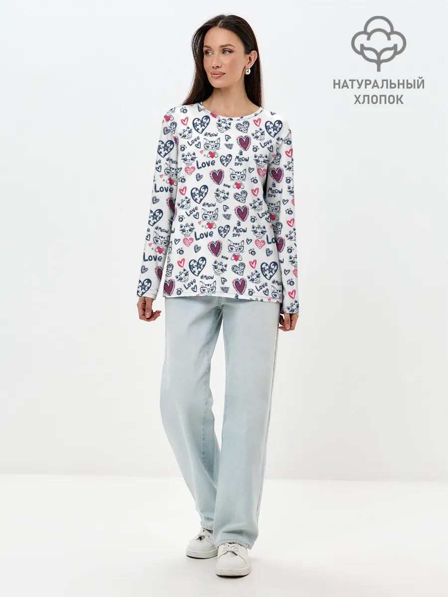 Лонгслив женский. Хлопок / Love