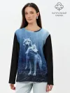 Лонгслив женский. Хлопок / Волки