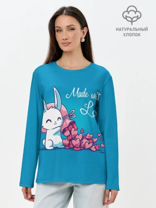 Лонгслив женский. Хлопок / Сделано с любовью, валентина
